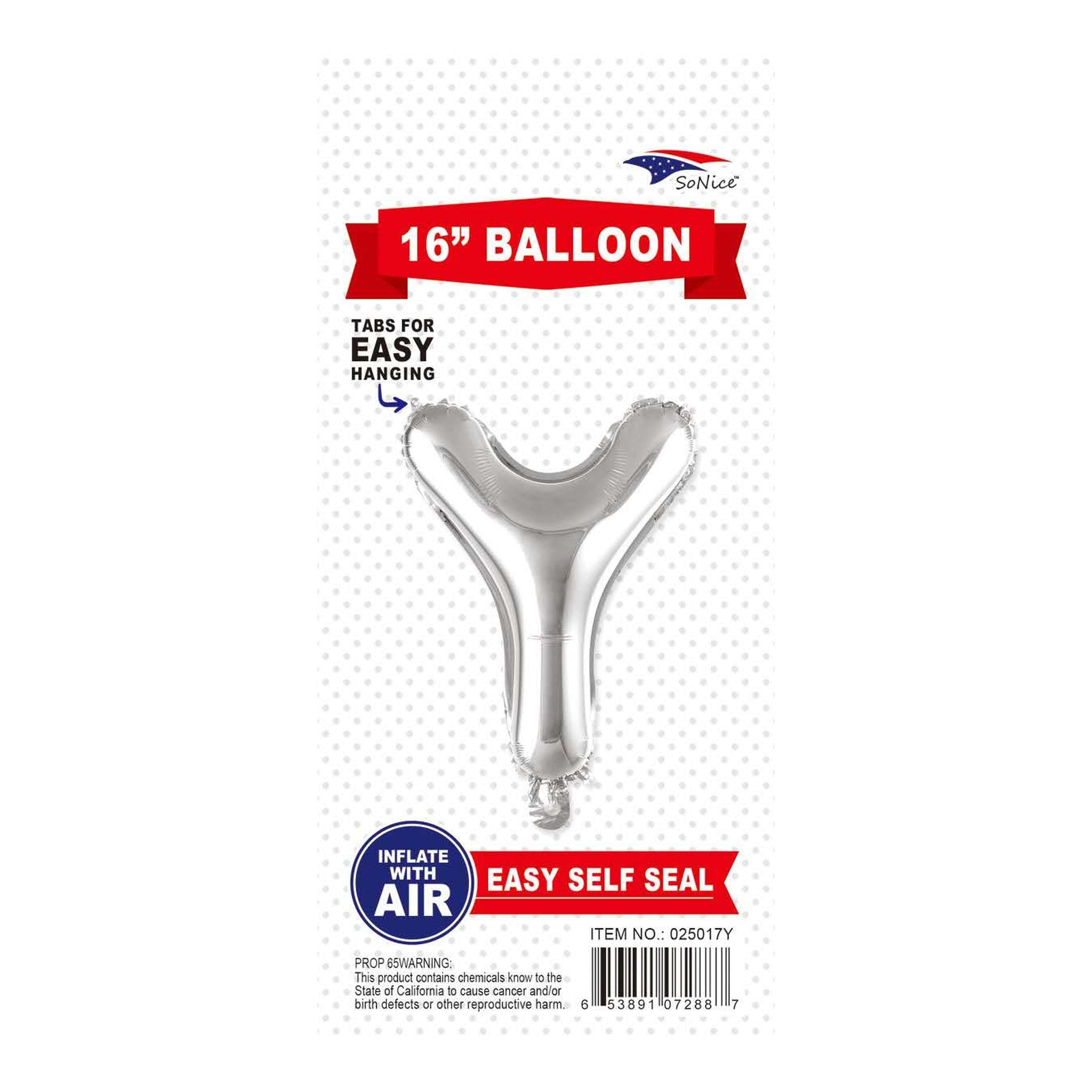 16" Balloon Letter Y Slvr